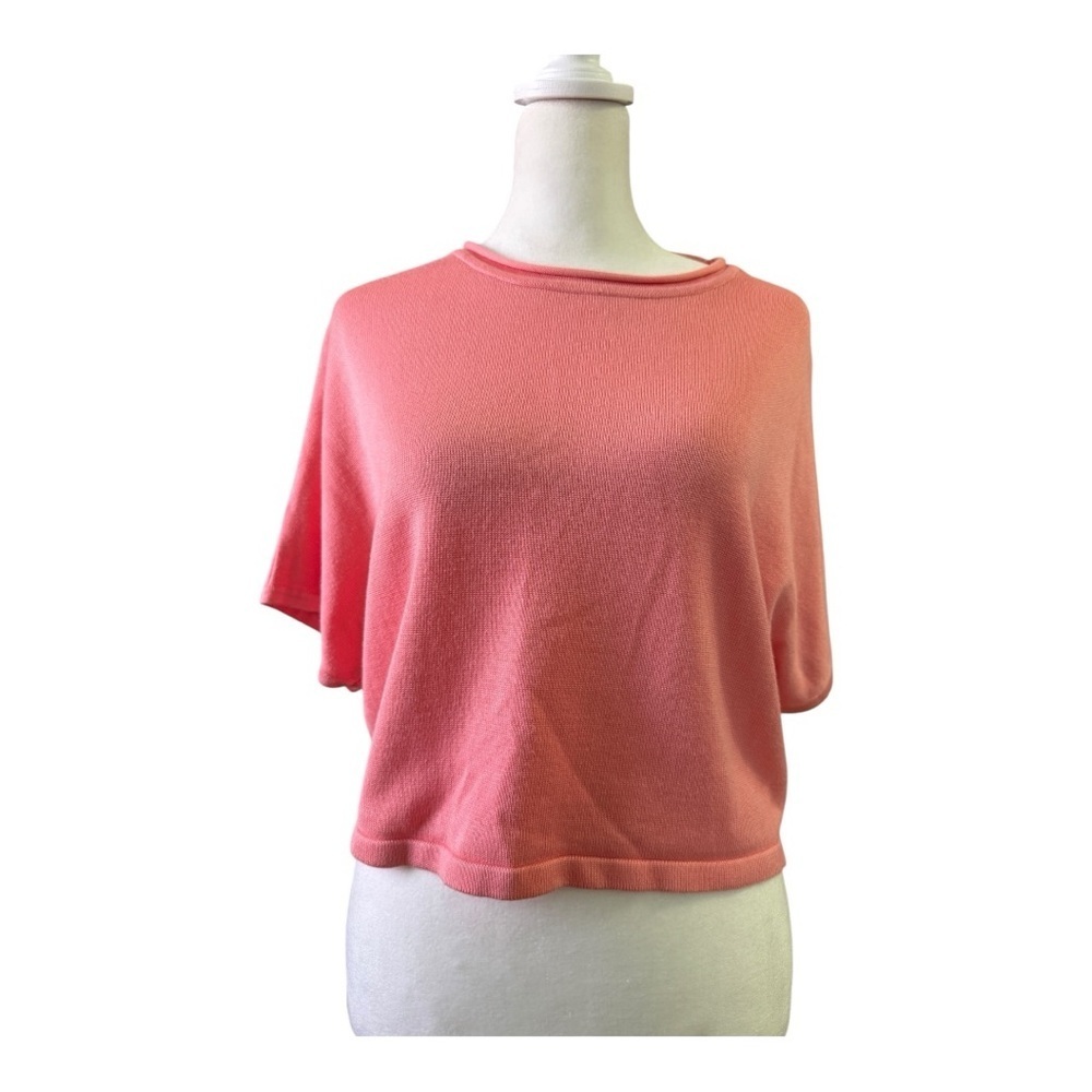 Cropped Summer-weight Pink Coral Cropped Sweater Small
